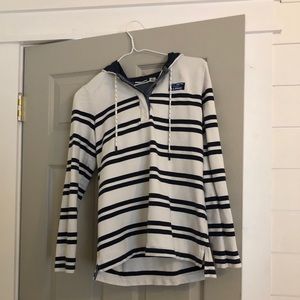 LL Bean navy and white hoodie